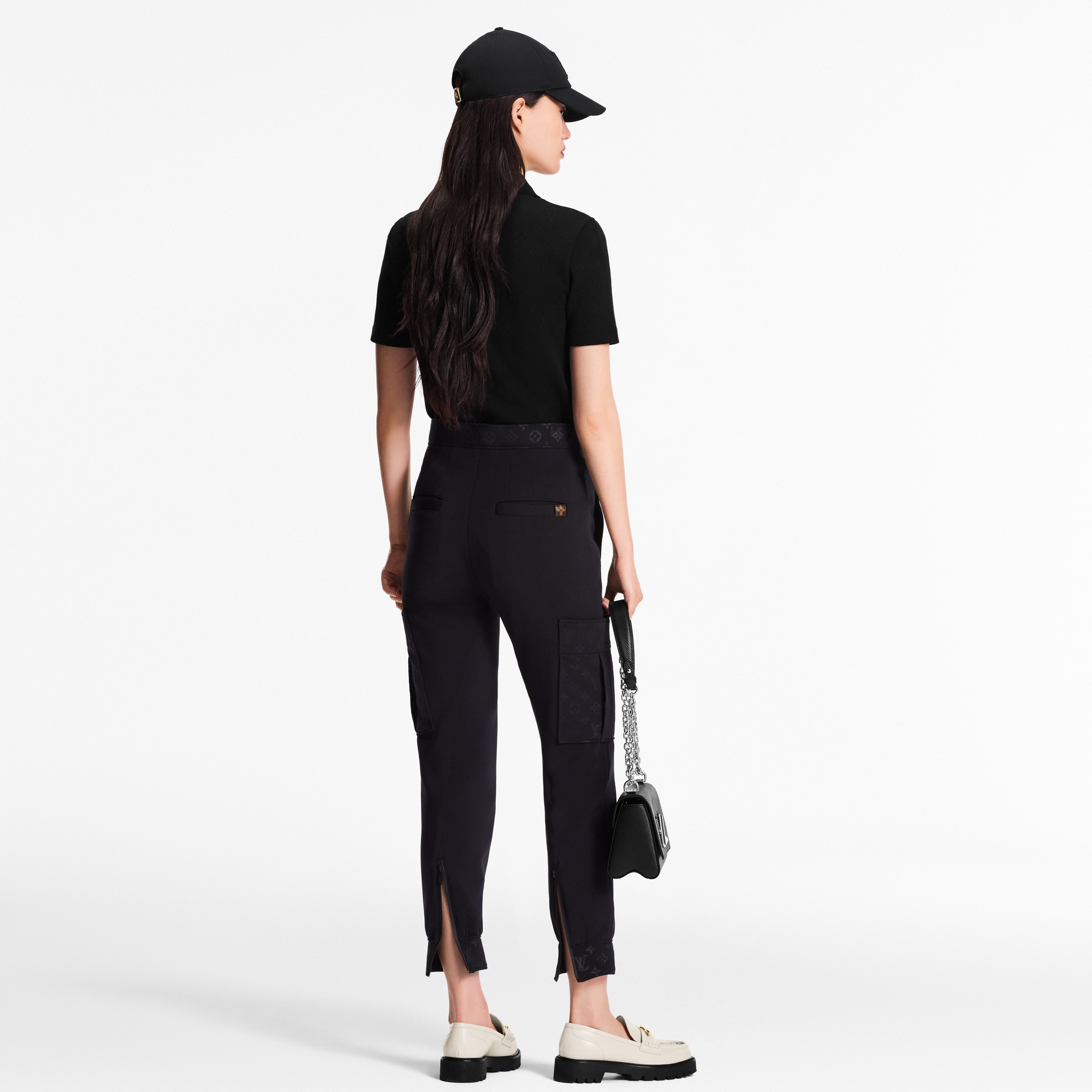 LOUIS VUITTON ブラックカーゴパンツ Monogram Detail Cargo Pants - Ready-to-Wear | LOUIS VUITTON